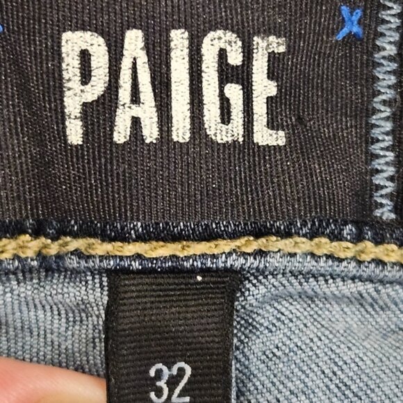 Paige SZ 32 Med Wash Mid Rise Stretch Blue Skinny Classic Jeans - Picture 3 of 11